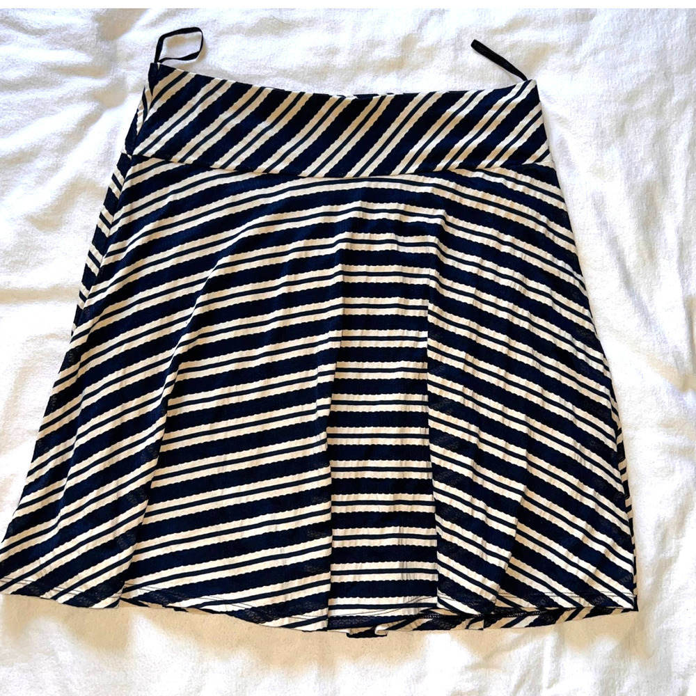 Per Una Weekend Navy Pleated Skirt with Lining- 16